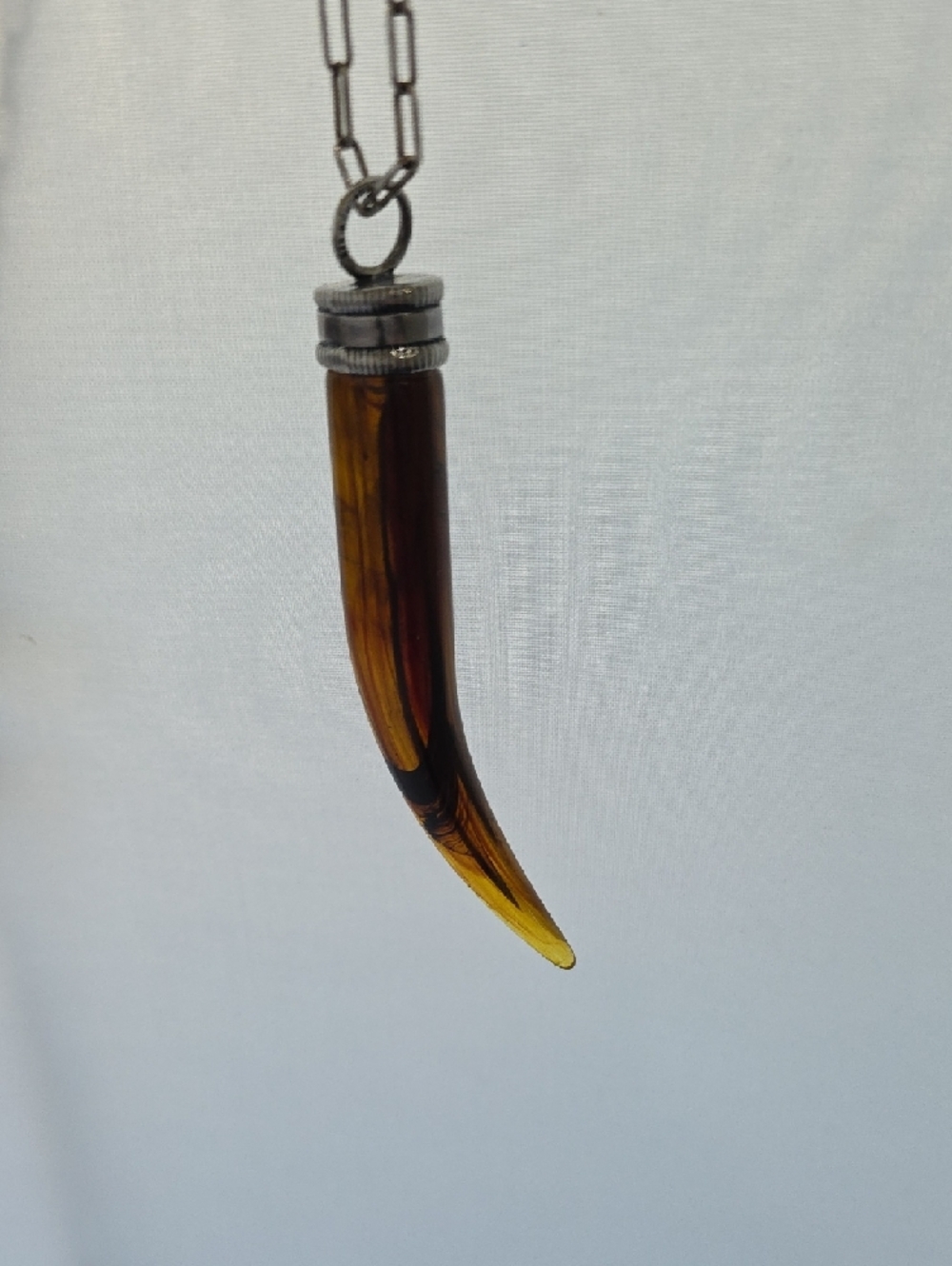 Silpada 36" Silver Chain With Amber Horn Necklace - Picture 5 of 5